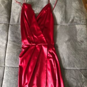 Red Silk mini dress